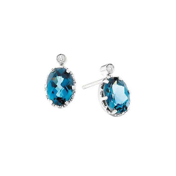 10k White Gold London Blue Topaz Earrings Dickinson Jewelers Dunkirk, MD
