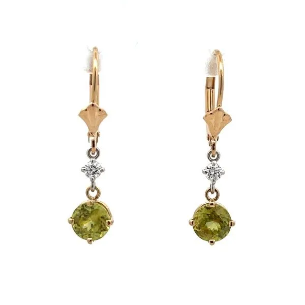 14Kt Two-Tone Sphene Dangle Earrings Dickinson Jewelers Dunkirk, MD