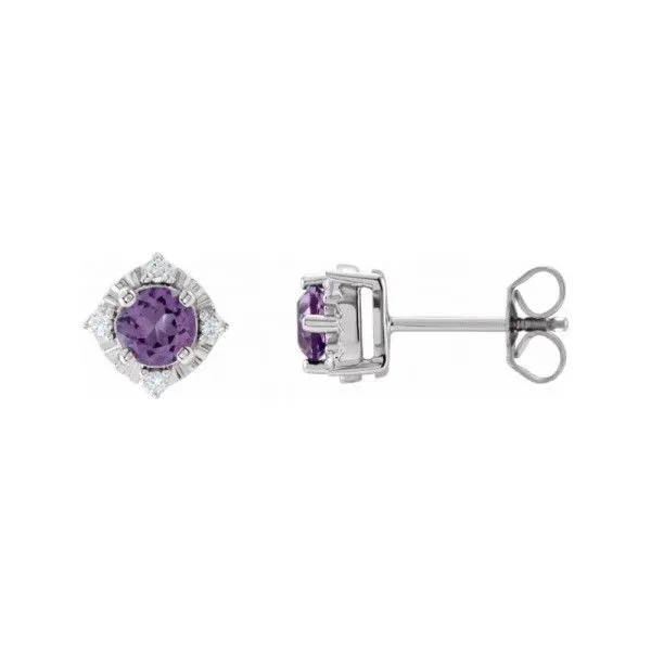 Sterling Silver Amethyst Halo Earrings Dickinson Jewelers Dunkirk, MD