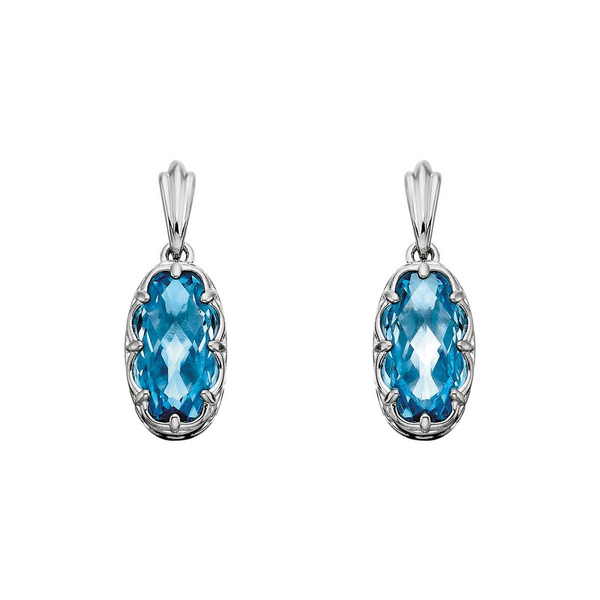Sterling Silver Blue Topaz Dangle Earrings Dickinson Jewelers Dunkirk, MD