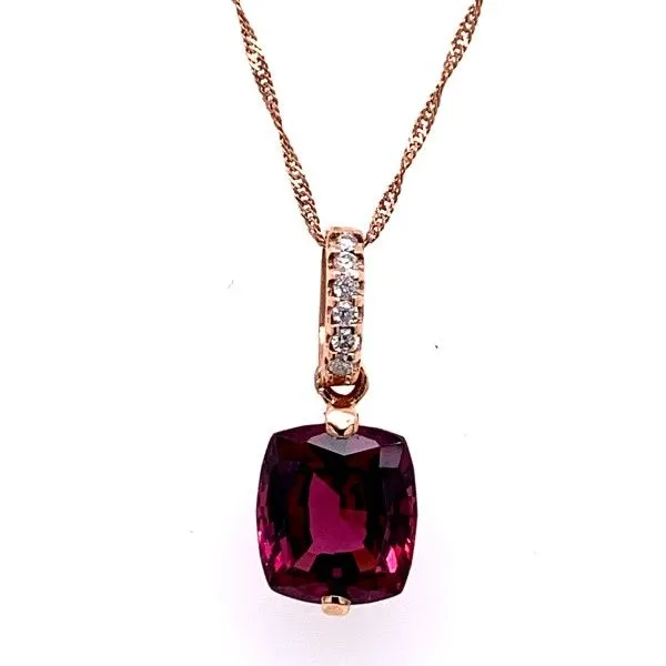 14k Rose Gold Rhodolite Garnet Pendant Dickinson Jewelers Dunkirk, MD