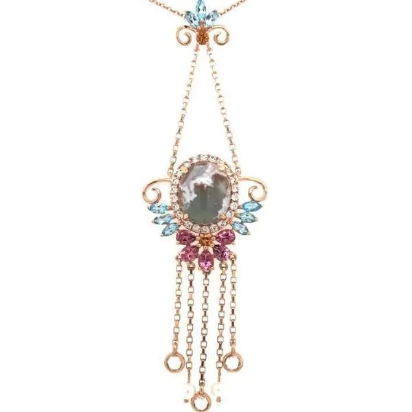 14K Strawberry Gold® Aquaprase Candy Pendant Dickinson Jewelers Dunkirk, MD