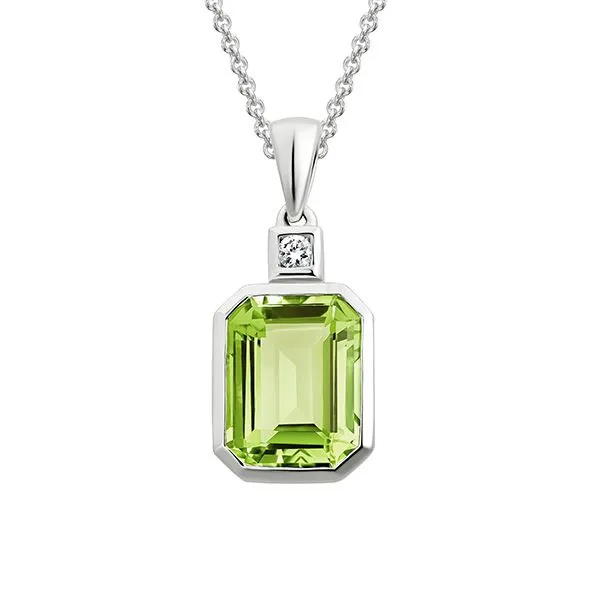 14k White Gold Peridot Pendant Dickinson Jewelers Dunkirk, MD