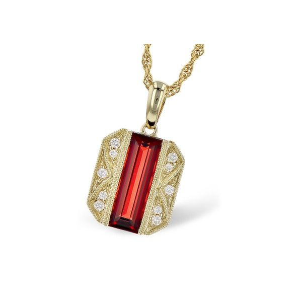 14k Yellow Gold Garnet Pendant Dickinson Jewelers Dunkirk, MD