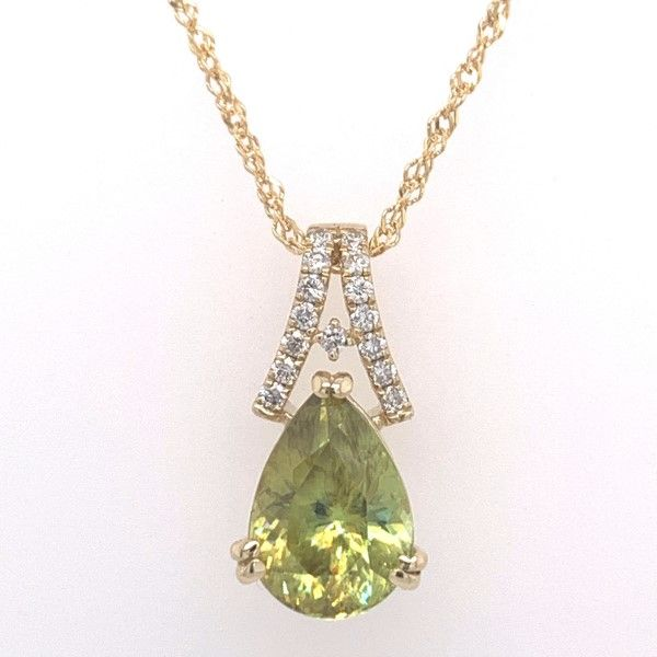 14k Yellow Gold Sphene And Diamond Pendant Dickinson Jewelers Dunkirk, MD