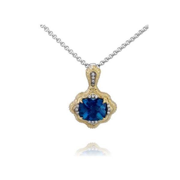 14k Gold and Sterling Silver London Blue Topaz Pendant Dickinson Jewelers Dunkirk, MD