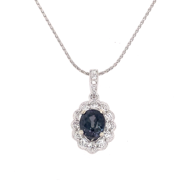 14k White Gold Color Change Sapphire Pendant Dickinson Jewelers Dunkirk, MD