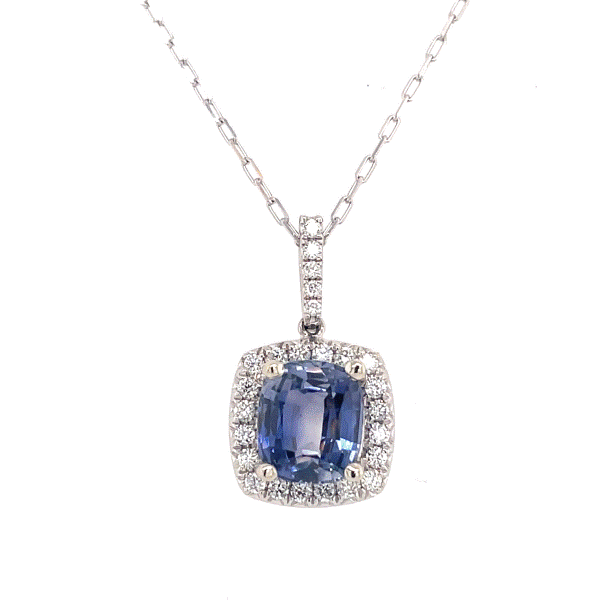 14k White Gold Sapphire Pendant Dickinson Jewelers Dunkirk, MD