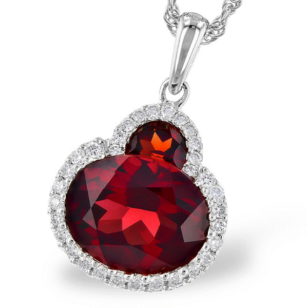 14k White Gold Garnet Pendant Dickinson Jewelers Dunkirk, MD