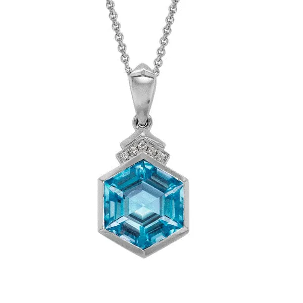 14k White Gold Blue Topaz Pendant Dickinson Jewelers Dunkirk, MD