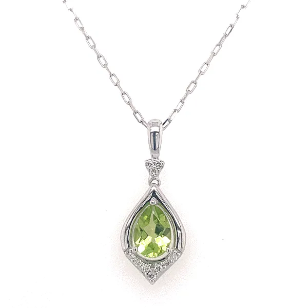 14k White Gold Peridot Pendant Dickinson Jewelers Dunkirk, MD