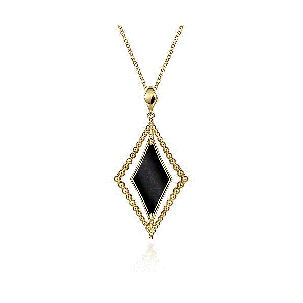 14k Yellow Gold Onyx Necklace Dickinson Jewelers Dunkirk, MD