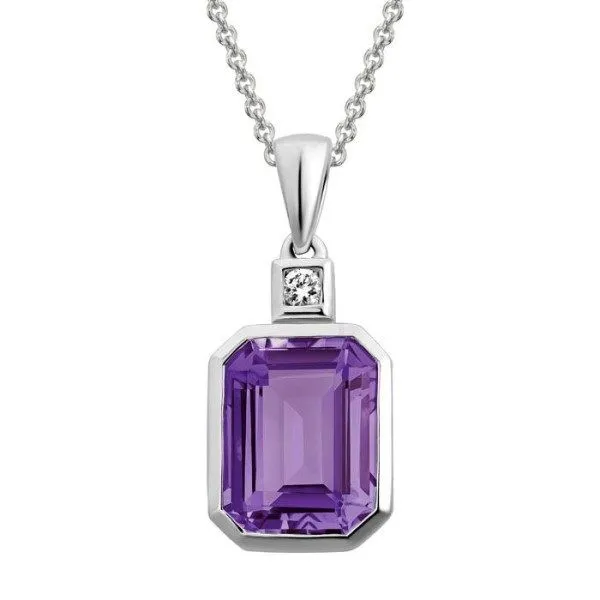 14k White Gold Amethyst Pendant Dickinson Jewelers Dunkirk, MD