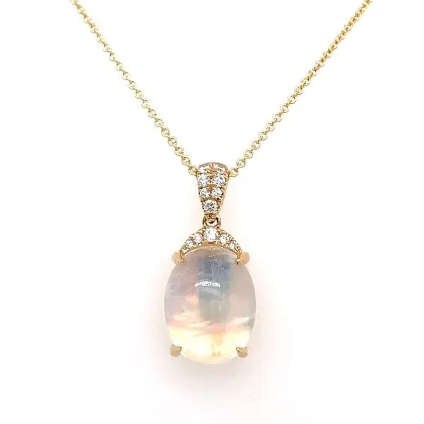 14K Yellow Gold Moonstone Pendant Dickinson Jewelers Dunkirk, MD