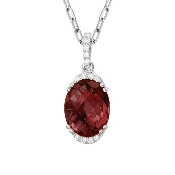 14k White Gold Garnet Pendant Dickinson Jewelers Dunkirk, MD