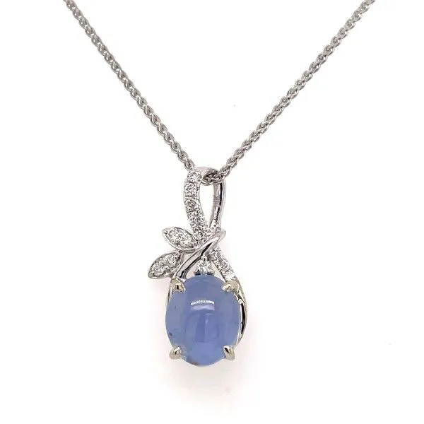 14k White Gold Blue Star Sapphire Pendant Dickinson Jewelers Dunkirk, MD