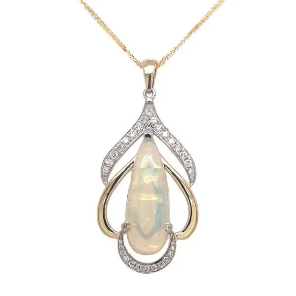 14k Yellow-White Gold Opal Pendant Dickinson Jewelers Dunkirk, MD