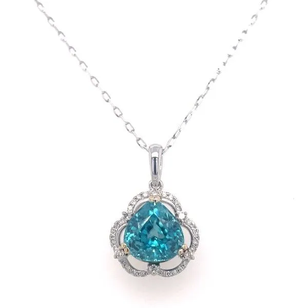 14k White Gold Blue Zircon Pendant Dickinson Jewelers Dunkirk, MD