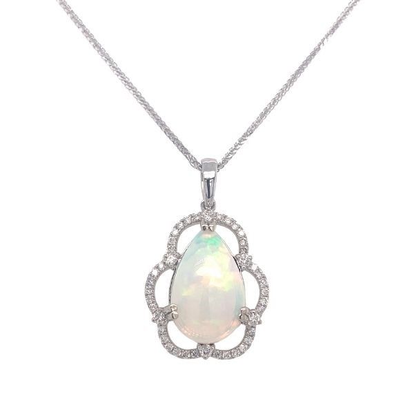 14k White Gold Opal Pendant Dickinson Jewelers Dunkirk, MD
