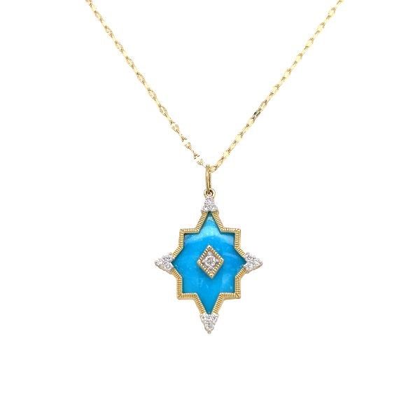 18k Yellow Gold Turquoise Pendant Dickinson Jewelers Dunkirk, MD