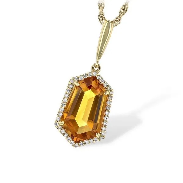 14k Yellow Gold Citrine Halo Pendant Dickinson Jewelers Dunkirk, MD