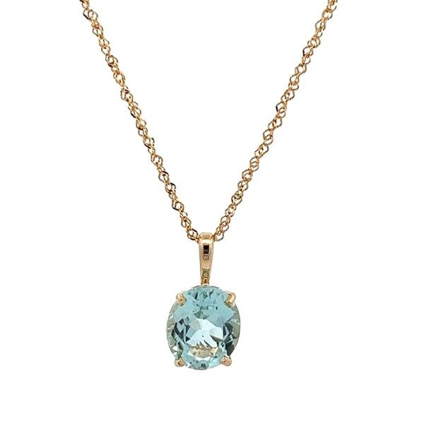 14k Yellow Gold Aquamarine Pendant Dickinson Jewelers Dunkirk, MD