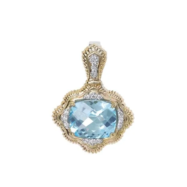 14k Yellow Gold and Sterling Silver Sky Blue Topaz Pendant Dickinson Jewelers Dunkirk, MD