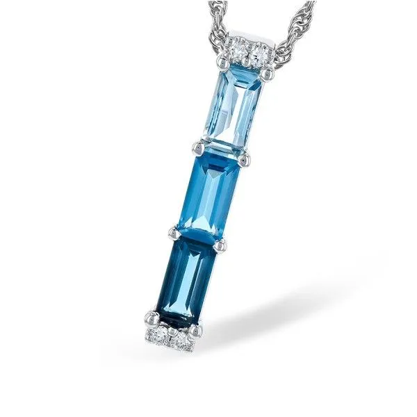 14k White Gold Blue Topaz Pendant Dickinson Jewelers Dunkirk, MD