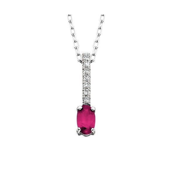 10k White Gold Ruby Drop Pendant Dickinson Jewelers Dunkirk, MD
