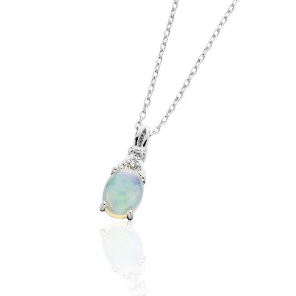 10k White Gold Opal Pendant Image 2 Dickinson Jewelers Dunkirk, MD