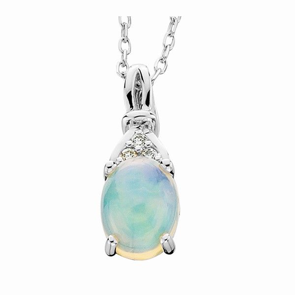 10k White Gold Opal Pendant Dickinson Jewelers Dunkirk, MD