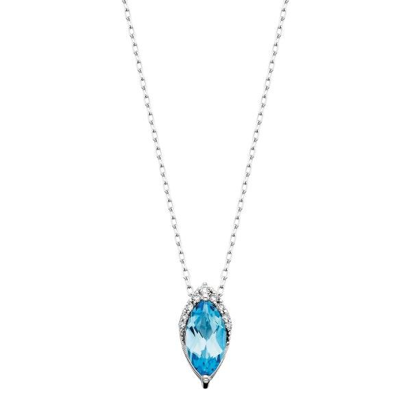 10k White Gold Blue Topaz Pendant Dickinson Jewelers Dunkirk, MD