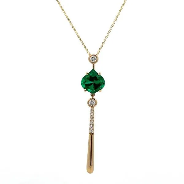 14k Yellow Gold Created Emerald Pendant Dickinson Jewelers Dunkirk, MD