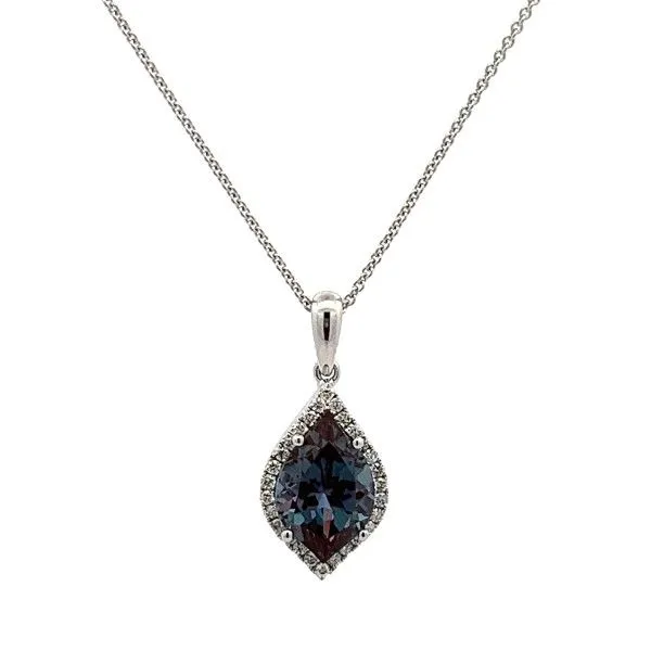 14k White Gold Created Alexandrite Pendant Dickinson Jewelers Dunkirk, MD