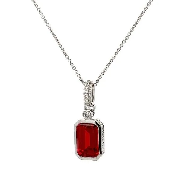 14k White Gold Created Ruby Pendant Dickinson Jewelers Dunkirk, MD