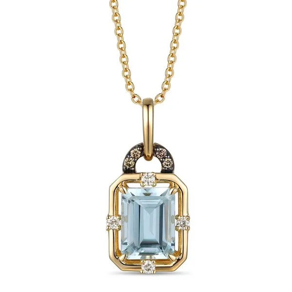 14K Yellow Gold Sea Blue Aquamarine Pendant Dickinson Jewelers Dunkirk, MD