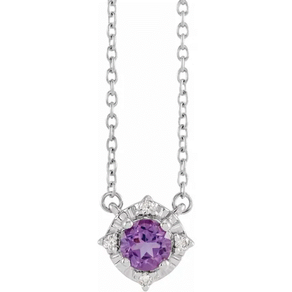 Sterling Silver Amethyst Halo Necklace Dickinson Jewelers Dunkirk, MD