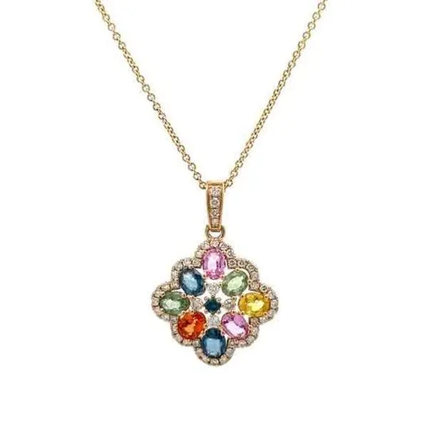 Multi Color Sapphire and Diamond Pendant Dickinson Jewelers Dunkirk, MD