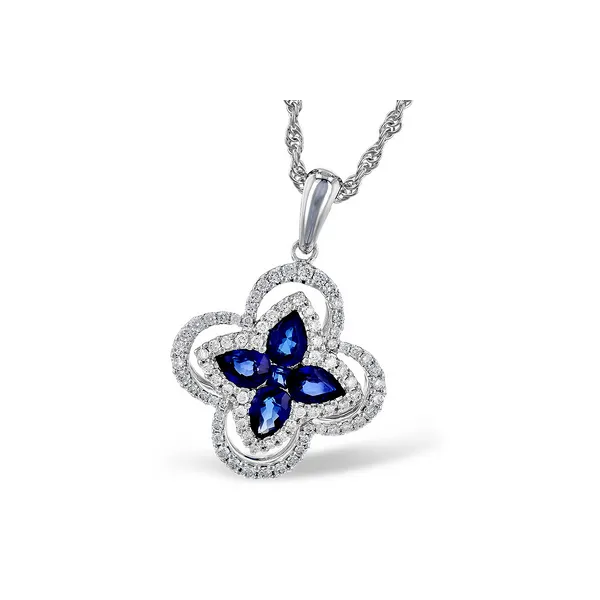 14Kt White Sapphire Clover Pendant Dickinson Jewelers Dunkirk, MD