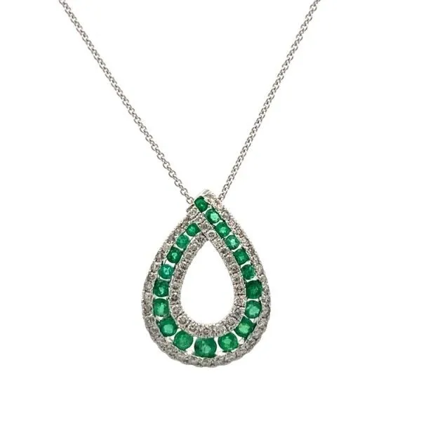 14Kt White Open Emerald Drop Pendant Dickinson Jewelers Dunkirk, MD