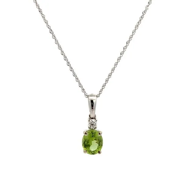 14Kt White Oval Peridot Pendant Dickinson Jewelers Dunkirk, MD