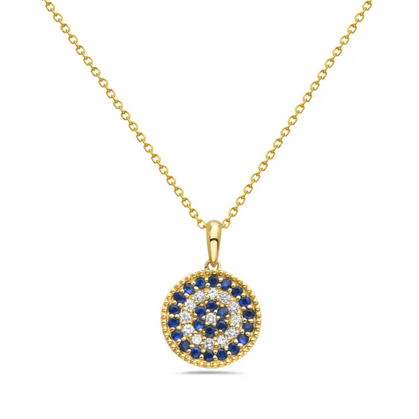 14Kt Yellow Sapphire and Diamond Circle Pendant Dickinson Jewelers Dunkirk, MD