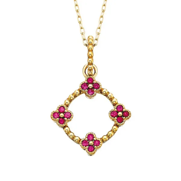 10K Yellow Ruby Quartrefoil Pendant Dickinson Jewelers Dunkirk, MD