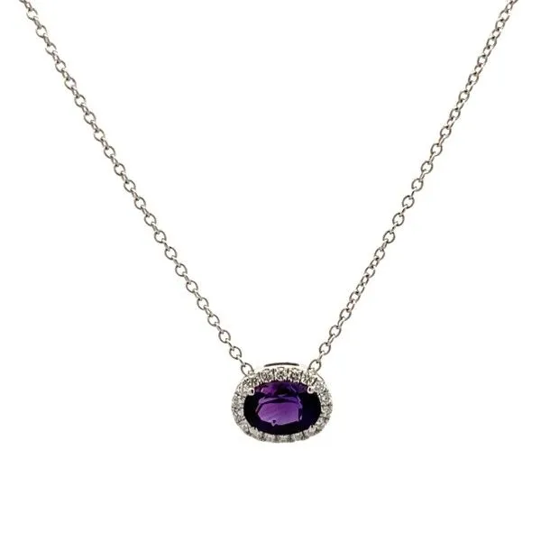 14K White Gold Amethyst Oval Pendant Dickinson Jewelers Dunkirk, MD
