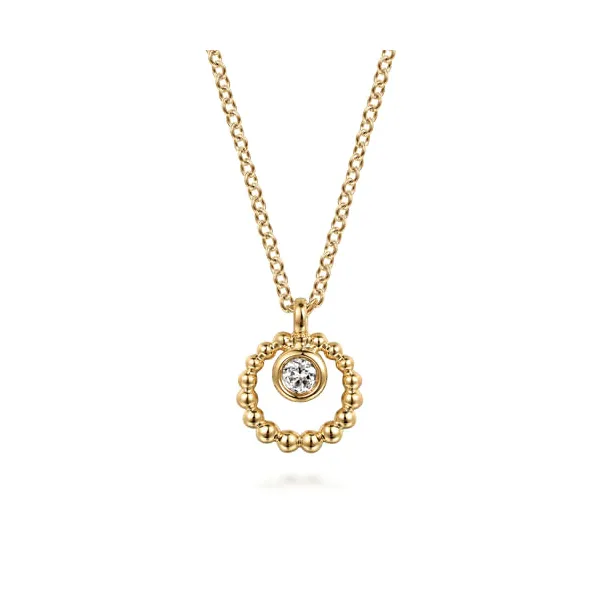 14K Yellow White Sapphire Bujukan Pendant Necklace Dickinson Jewelers Dunkirk, MD