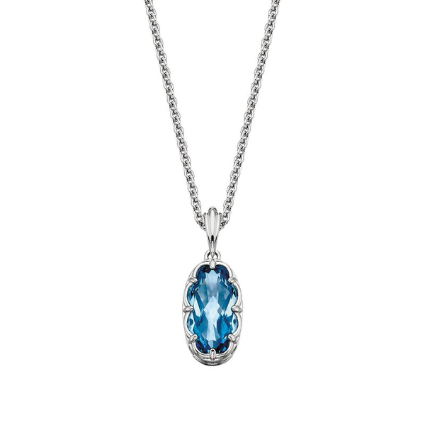 Sterling Silver Blue Topaz Oval Pendant Dickinson Jewelers Dunkirk, MD