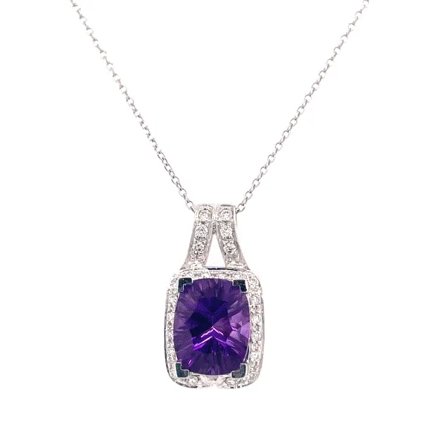 14k Gold Amethyst and Diamond Pendant Dickinson Jewelers Dunkirk, MD