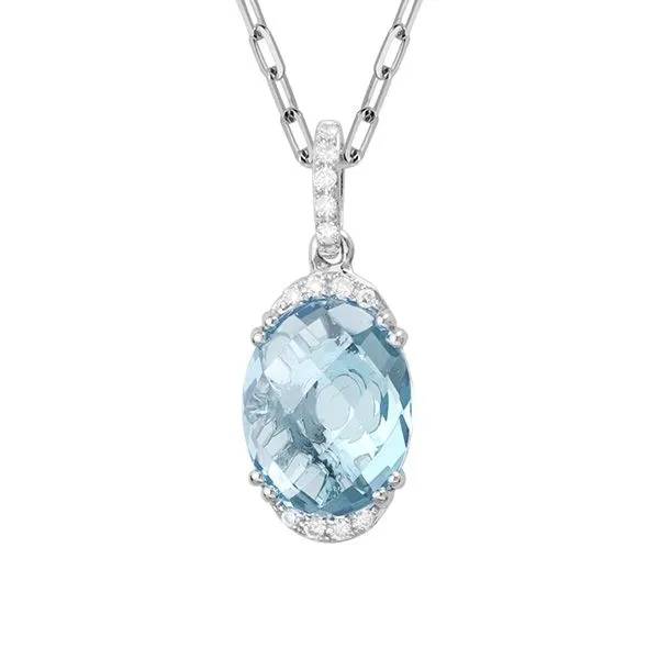 14k White Gold Aquamarine Pendant Dickinson Jewelers Dunkirk, MD