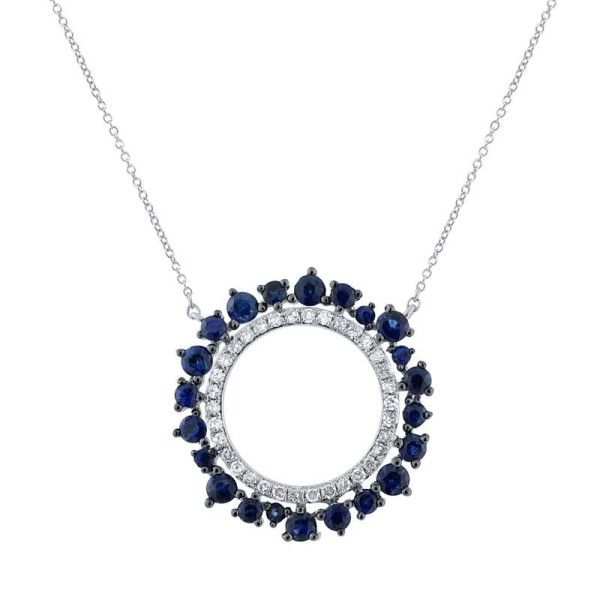 14k White Gold Sapphire Necklace Dickinson Jewelers Dunkirk, MD