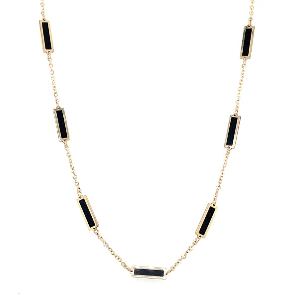 14k Yellow Gold Onyx Necklace Dickinson Jewelers Dunkirk, MD